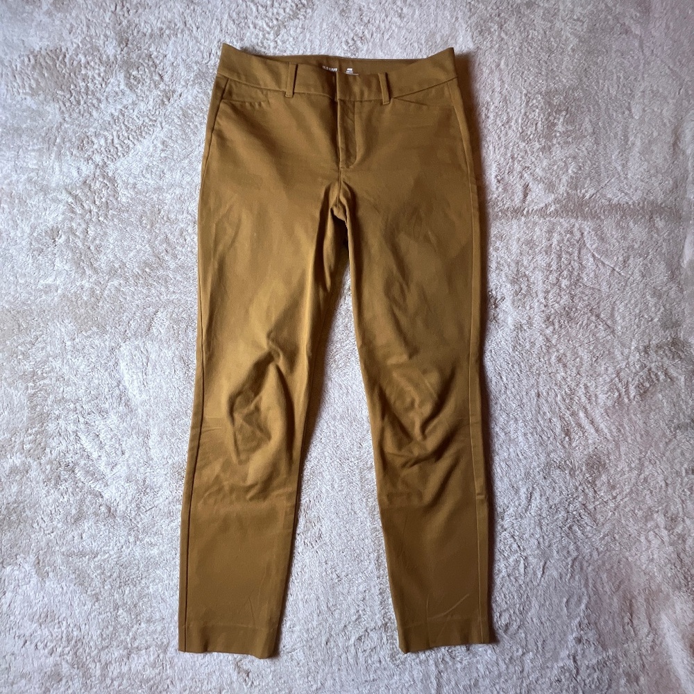 Women's Tan Pants Old Navy Pixie High Rise Slim Fit Stretchy Ankle Length